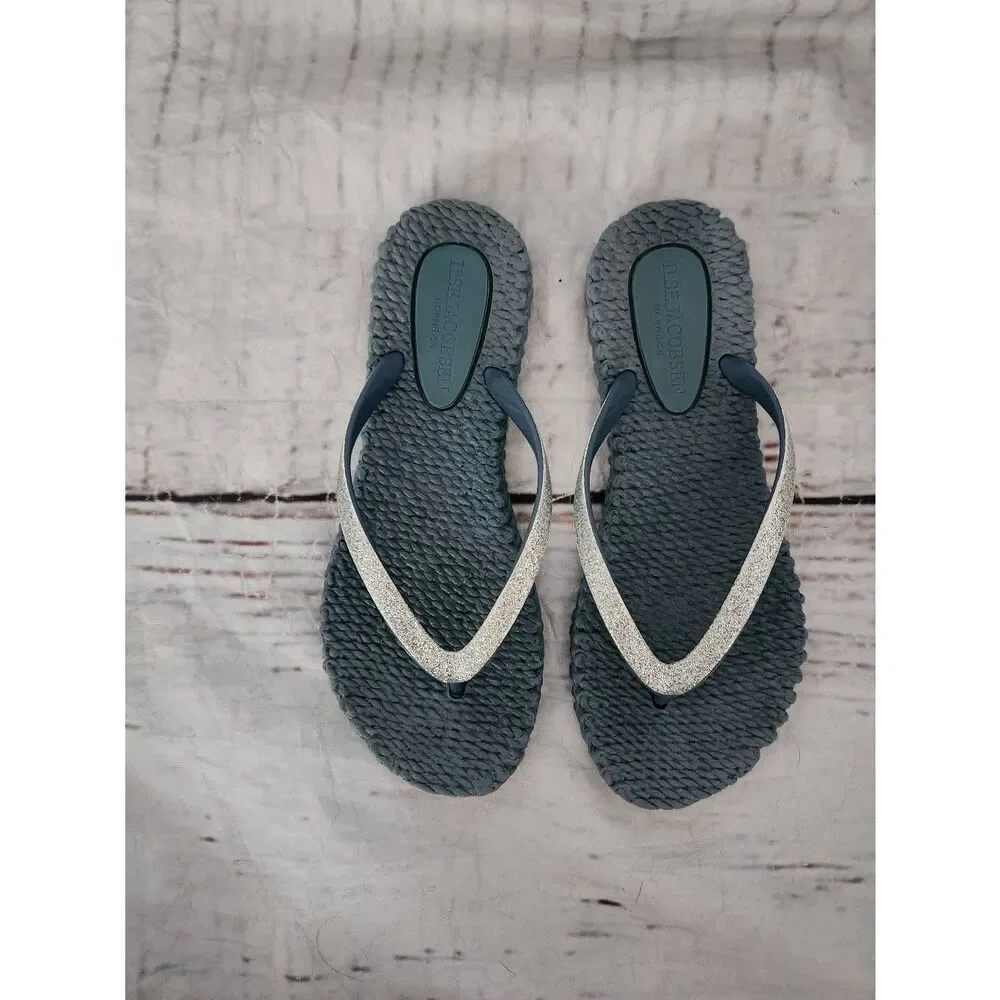 Ilse‎ Jacobsen Glitter Flip Flops Size 6